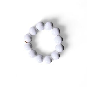 White Beaded Stretch Bracelet